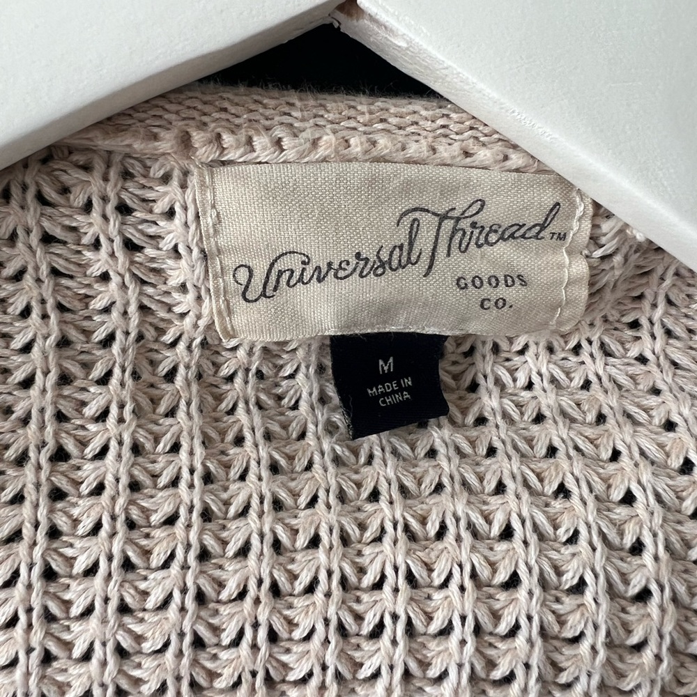 Universal Threads Knitted Cream Medium Cardigan - image 3